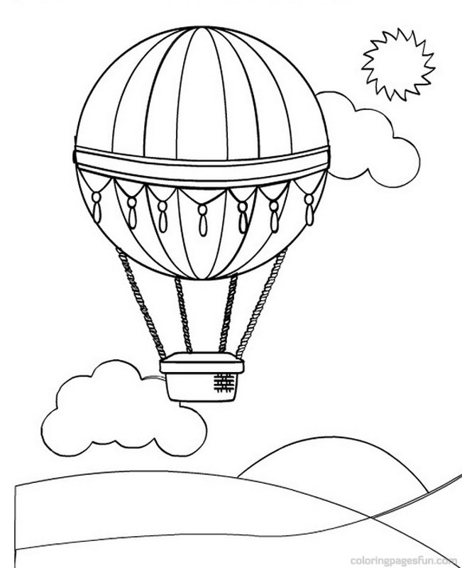 Plansa de colorat cu Balon Zburator 75 73